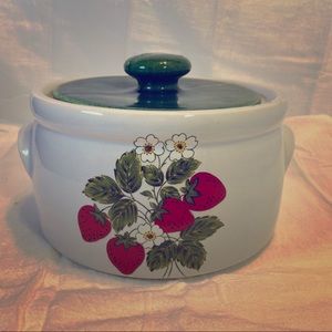 Vintage McCoy Strawberry Pattern Bean Jar (1970s)